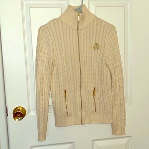 Ralph Lauren Cable Knit Zip Up Women’s Sweater